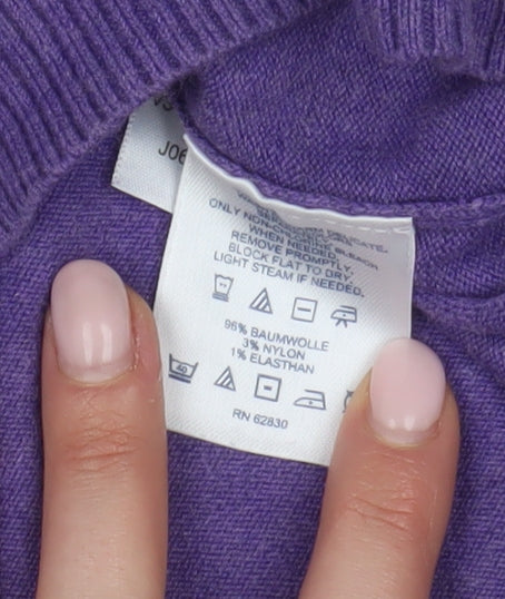 Lands' End Women's Purple Cotton Pullover Jumper L