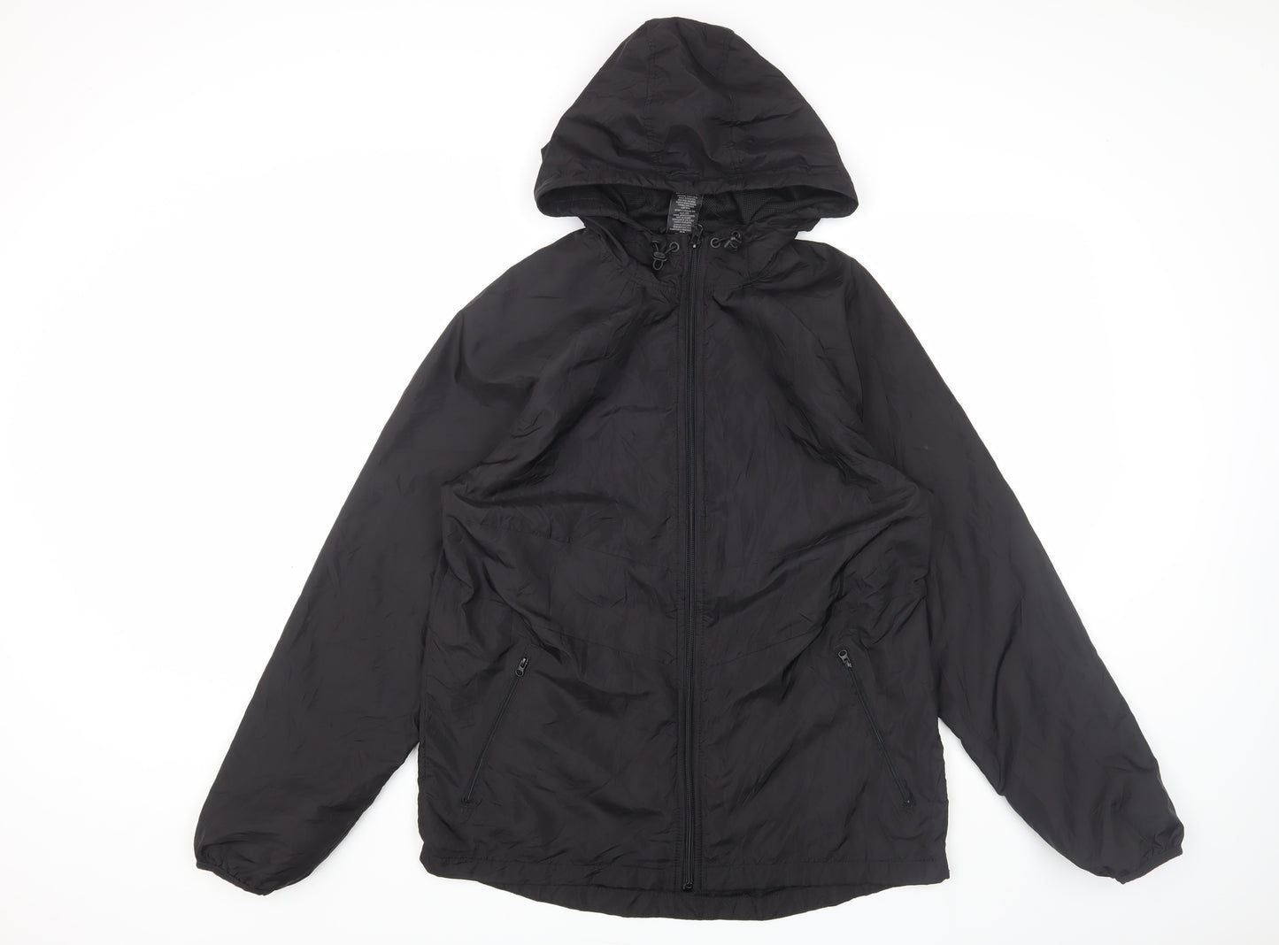 Russell Men's Black Hooded Windbreaker Jacket M