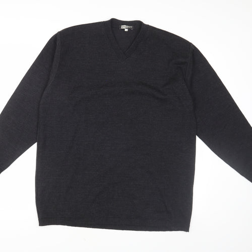 On Off Men's Black Pullover Jumper L V-Neck