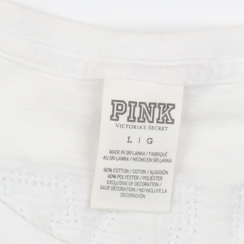 Pink Victoria's Secret Women's Multicoloured T-Shirt L