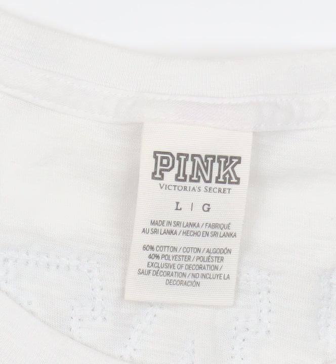 Pink Victoria's Secret Women's Multicoloured T-Shirt L