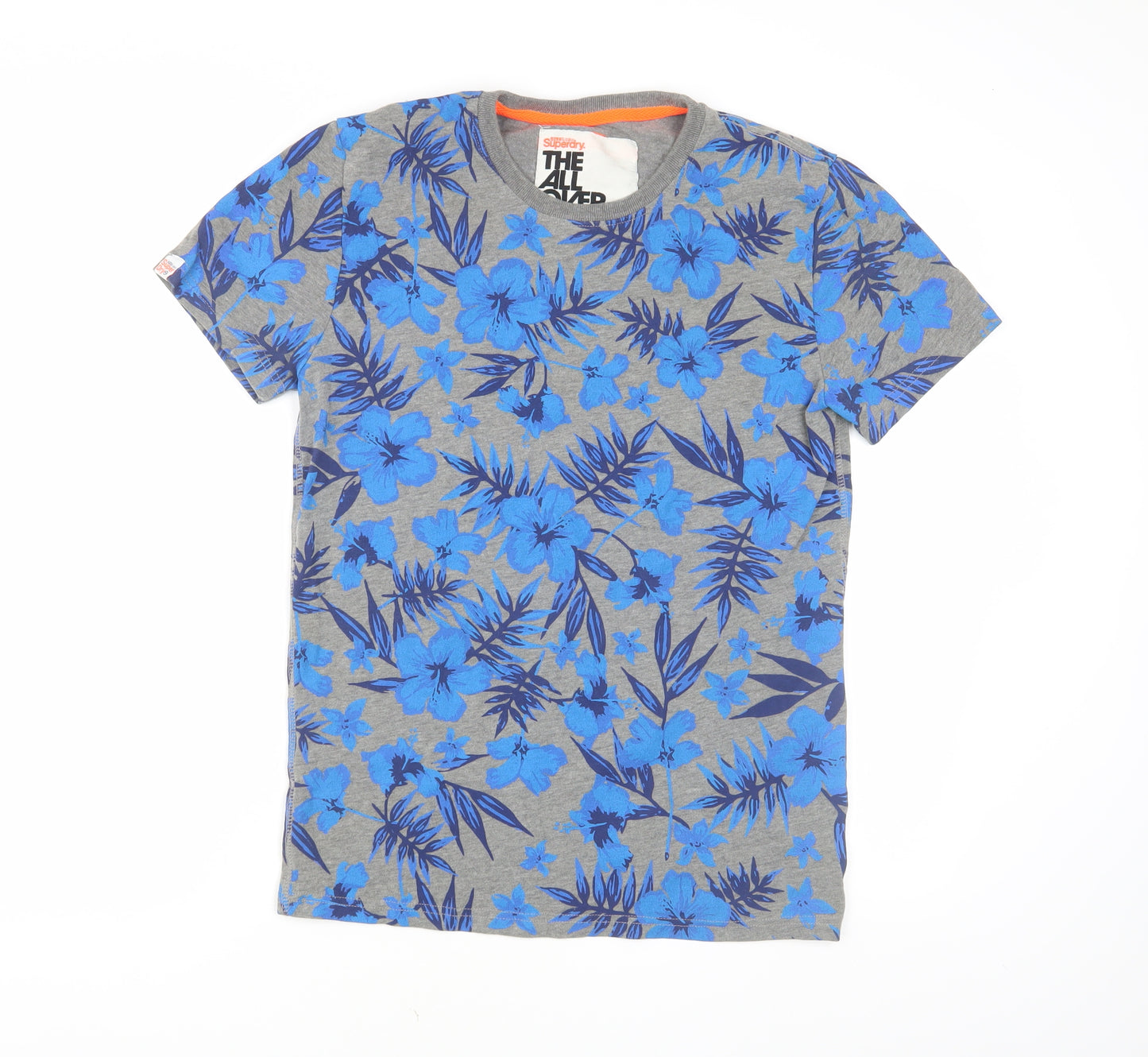 Superdry Men's Blue Grey Floral Short Sleeve T-Shirt