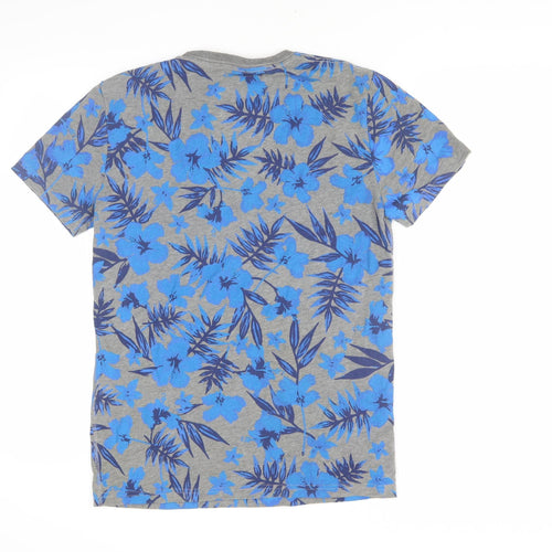 Superdry Men's Blue Grey Floral Short Sleeve T-Shirt