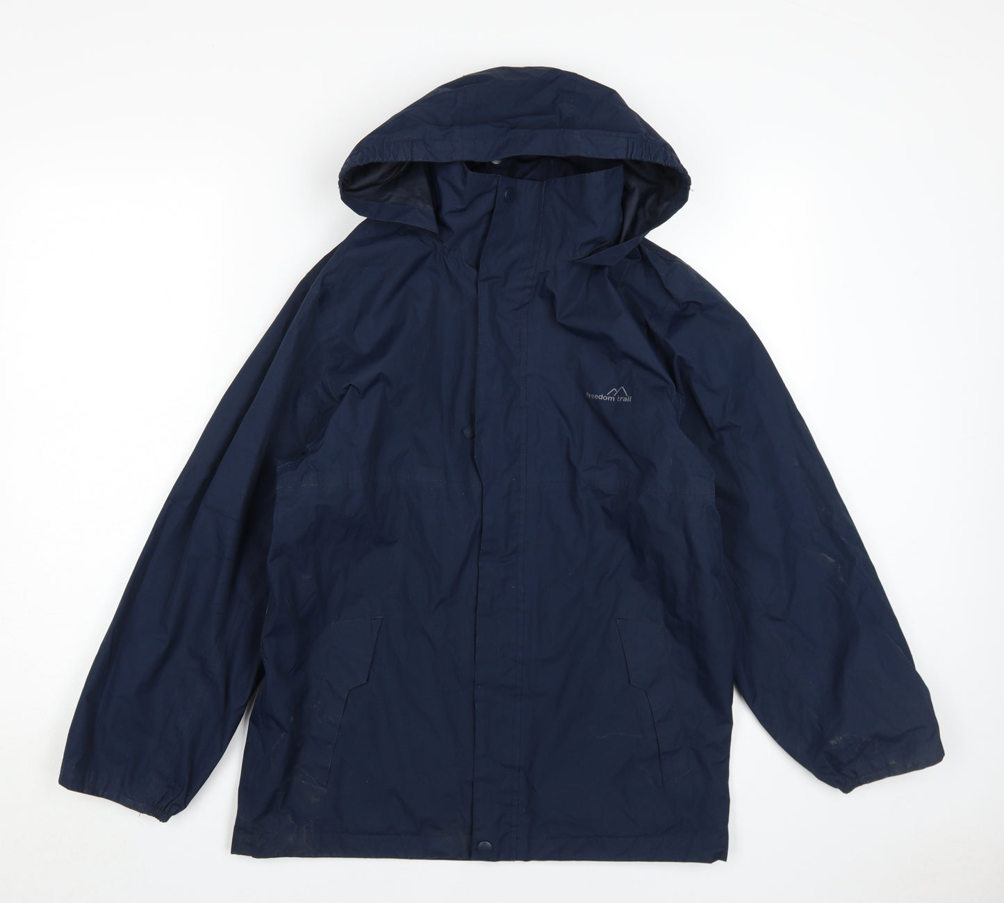 Freedom Trail Boys Blue Hooded Rain Coat, 13 Years