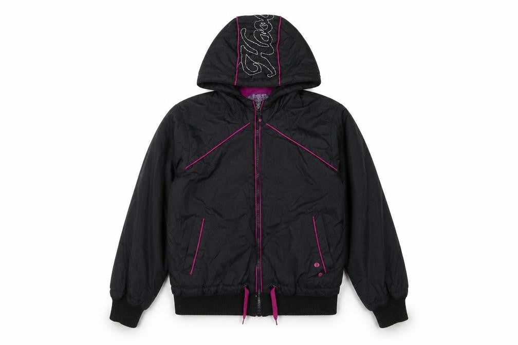 Hooch Girls Black Bomber Jacket, Hooded, Age 10-11 Years