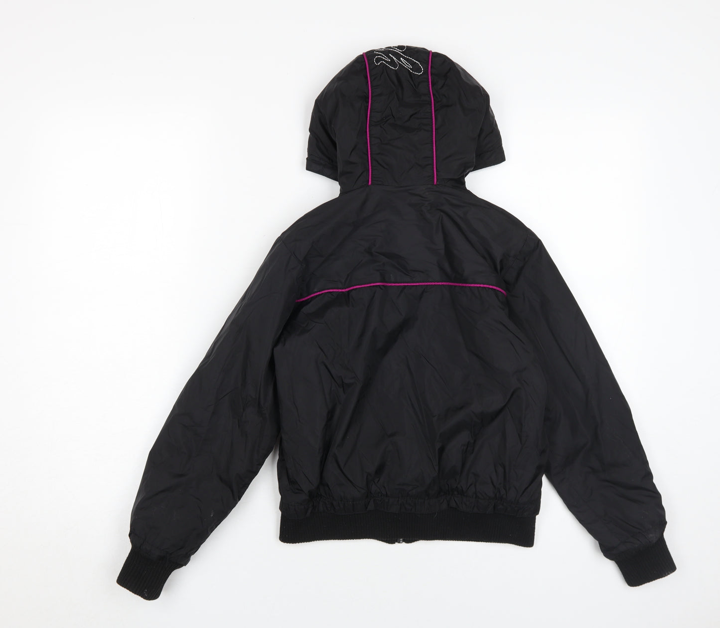 Hooch Girls Black Bomber Jacket, Hooded, Age 10-11 Years
