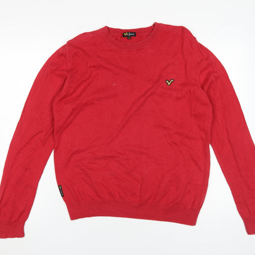 Voi Jeans Men's Red Crew Neck Pullover Jumper M