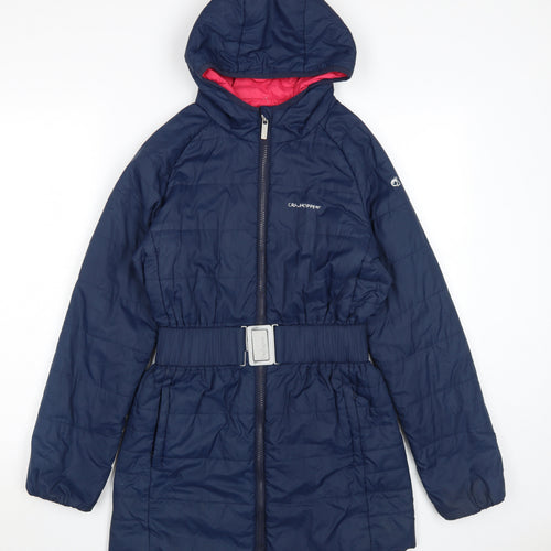 Craghoppers Girls Blue Puffer Jacket 13 Years Hooded & Belted
