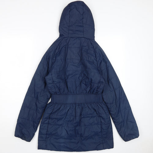 Craghoppers Girls Blue Puffer Jacket 13 Years Hooded & Belted