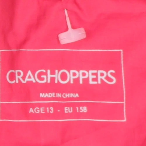 Craghoppers Girls Blue Puffer Jacket 13 Years Hooded & Belted
