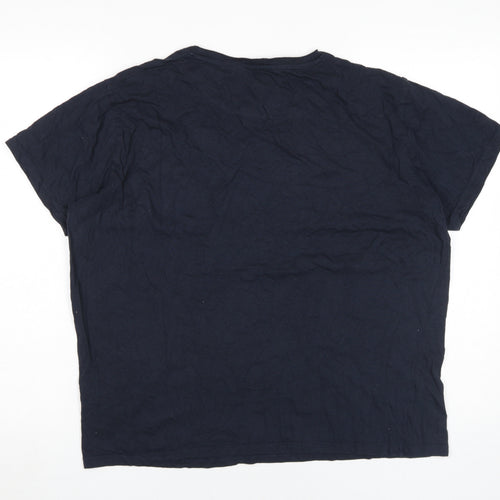 Brave Soul Men's Blue Crew Neck T-Shirt, L, Cotton