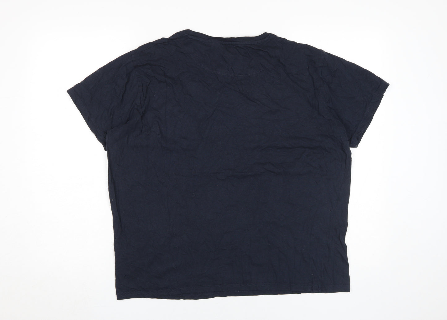 Brave Soul Men's Blue Crew Neck T-Shirt, L, Cotton