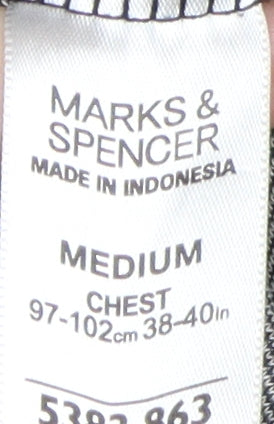 Marks & Spencer Men's Grey Polo Shirt Medium