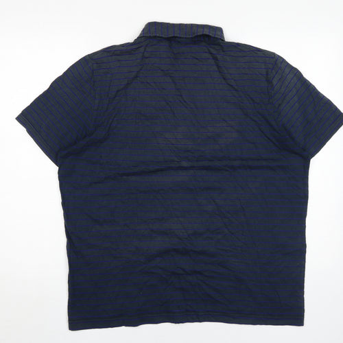 Jasper Conran Men's Blue Striped Polo Shirt L