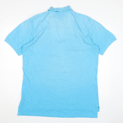 Lands' End Men's Blue Polo, Large, Short Sleeve, Cotton