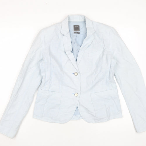 Gap Women's Blue Linen Blazer Size 10 Regular Fit