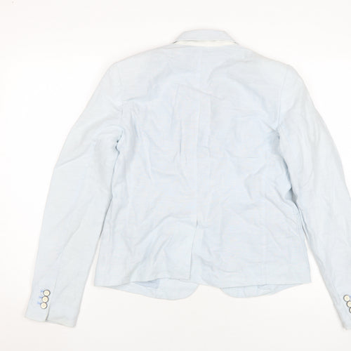 Gap Women's Blue Linen Blazer Size 10 Regular Fit