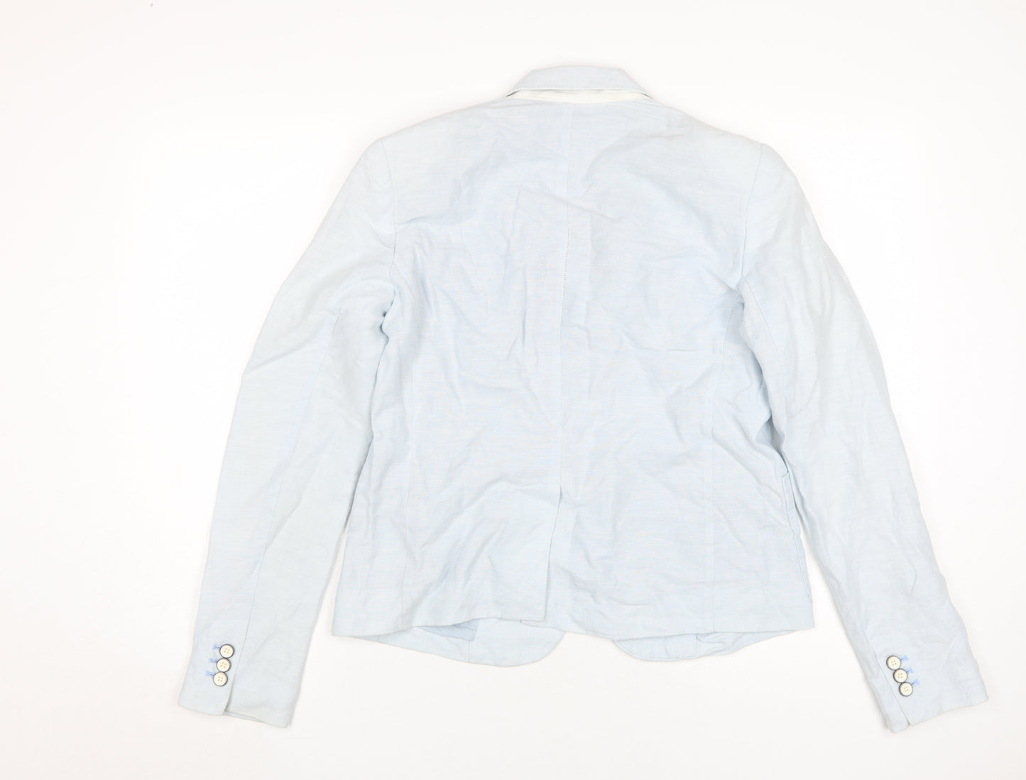 Gap Women's Blue Linen Blazer Size 10 Regular Fit
