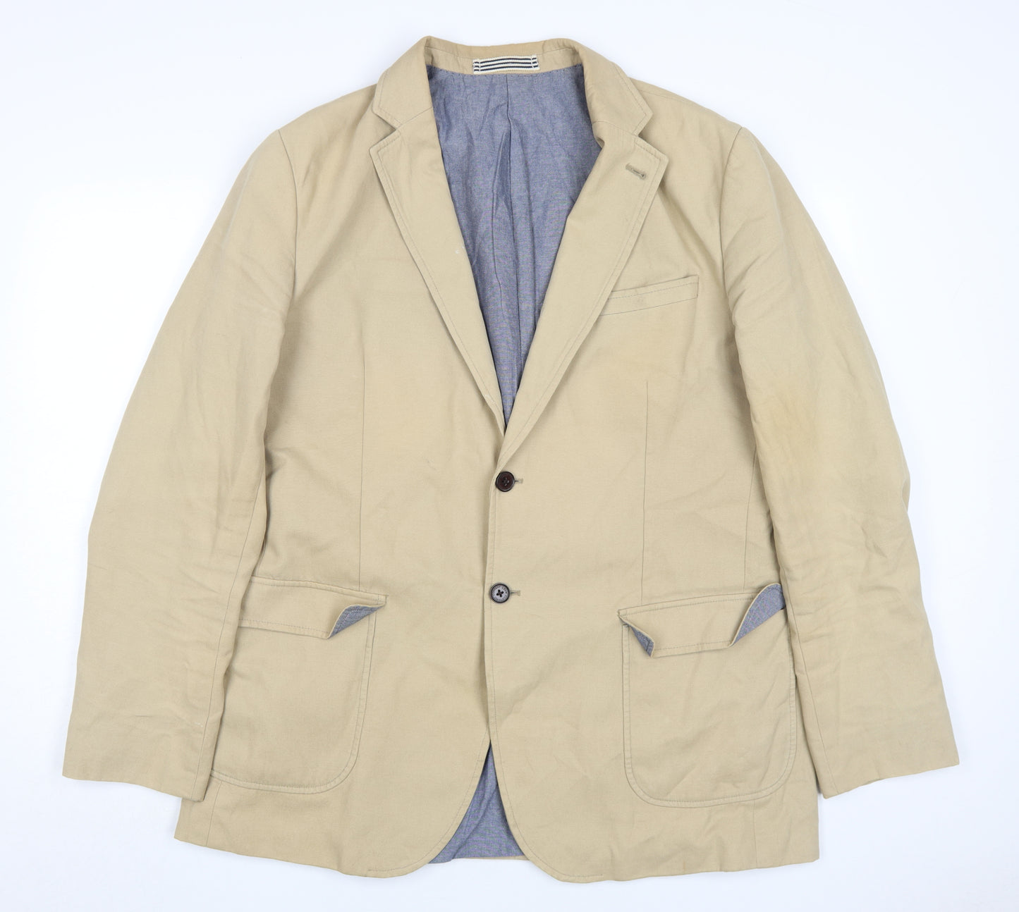 Crew Clothing Men Beige Blazer Size 44 Regular Fit