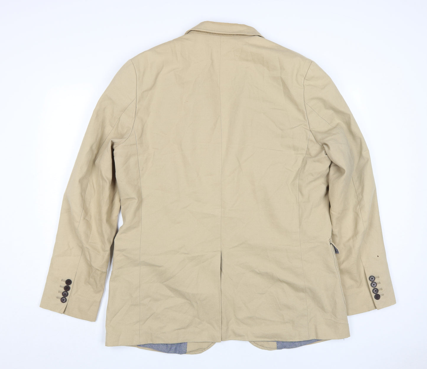 Crew Clothing Men Beige Blazer Size 44 Regular Fit