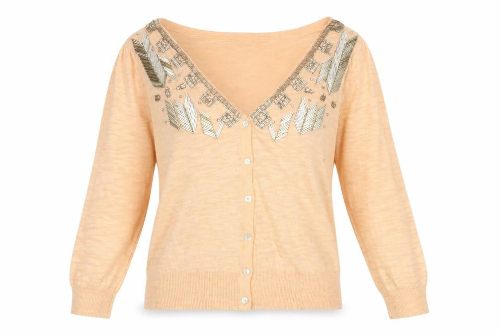 Front view of River Island Women's Beige Cardigan, size 10
