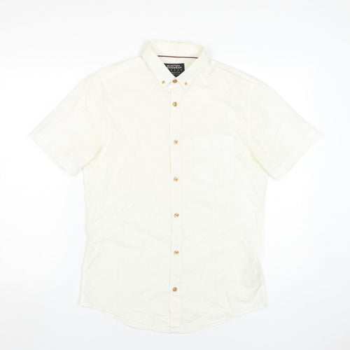 Burton Menswear Ivory Short Sleeve Button-Up Shirt S