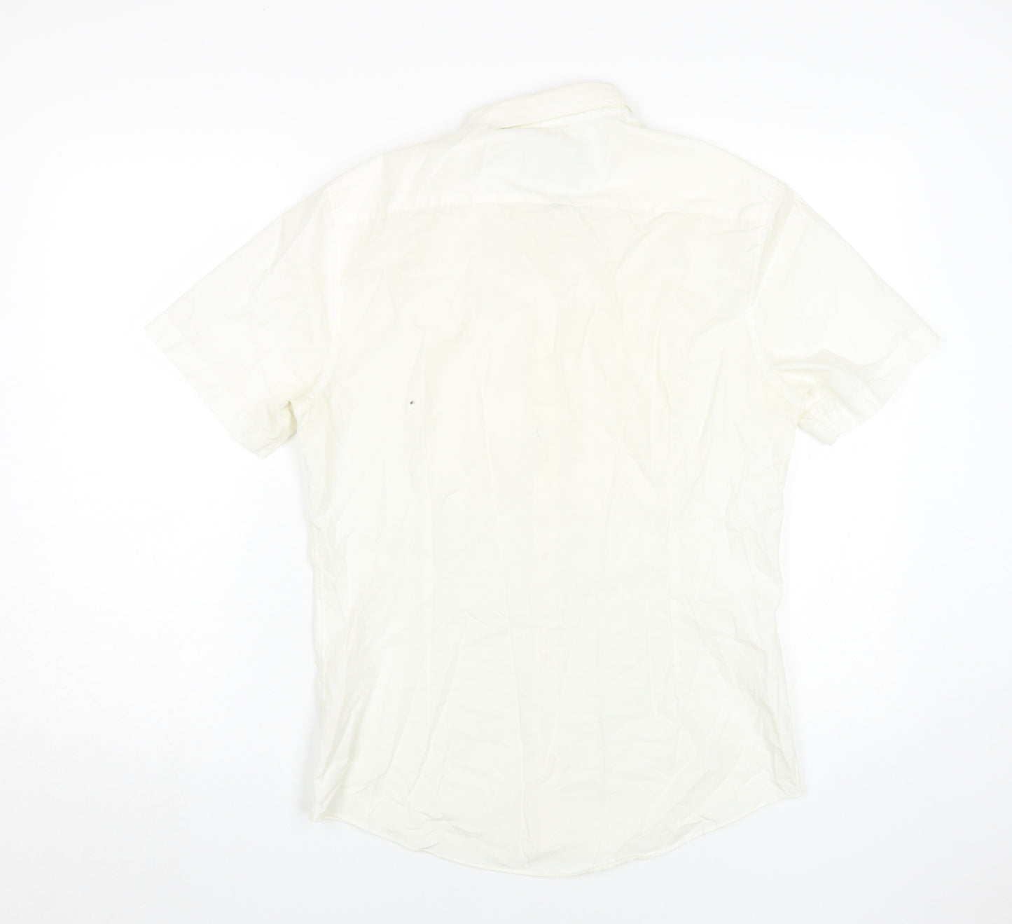 Burton Menswear Ivory Short Sleeve Button-Up Shirt S