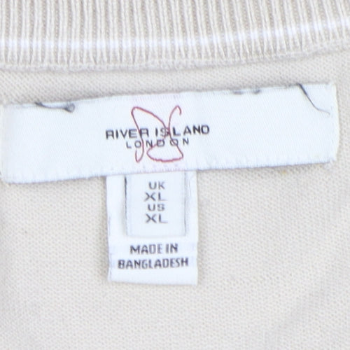River Island Men's Beige XL Pullover Jumper