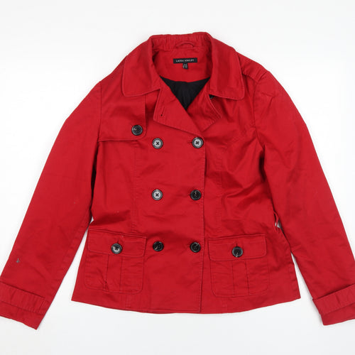 Laura Ashley Red Women's Pea Coat Jacket Size 10
