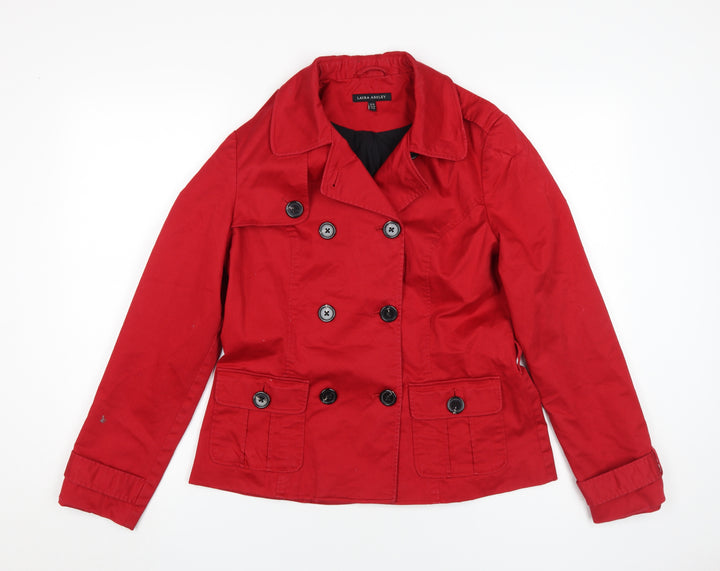 Laura Ashley Red Women's Pea Coat Jacket Size 10