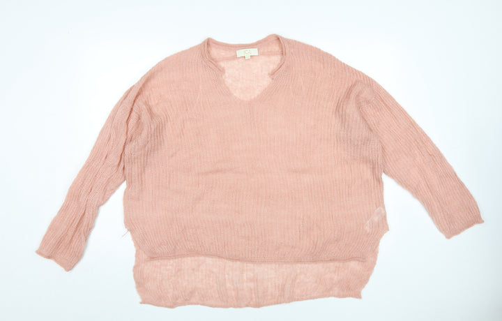 JCL Women's Pink Relaxed Pullover Jumper, One Size