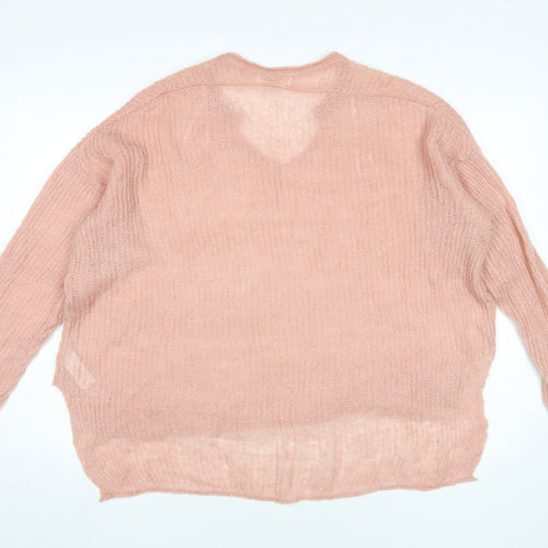 JCL Women's Pink Relaxed Pullover Jumper, One Size
