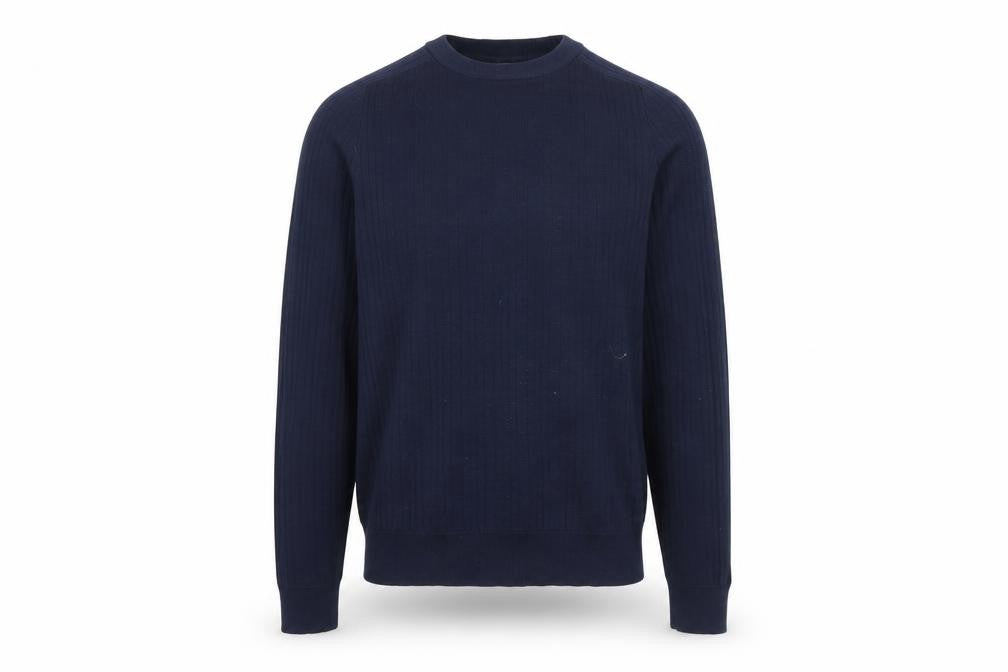 Front view of River Island Men's Blue jumper, size S
