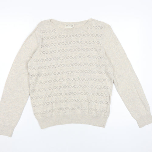 Marks and Spencer Women's Beige Crew Neck Pullover Size 12