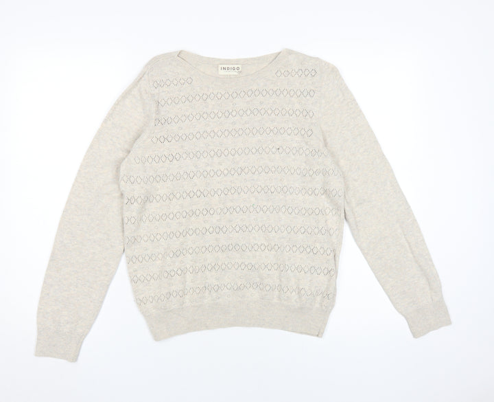 Marks and Spencer Women's Beige Crew Neck Pullover Size 12