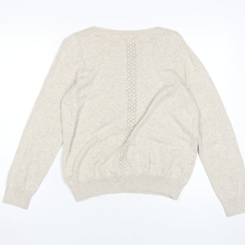 Marks and Spencer Women's Beige Crew Neck Pullover Size 12