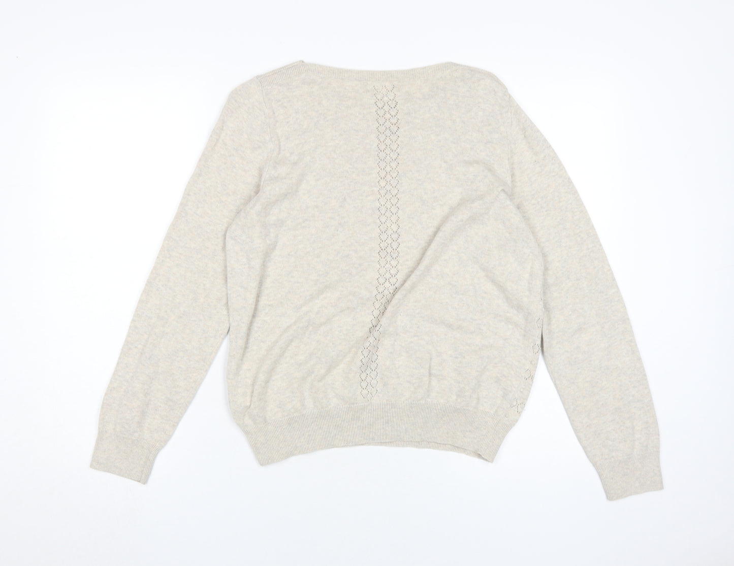 Marks and Spencer Women's Beige Crew Neck Pullover Size 12
