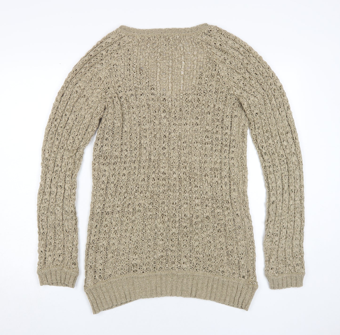 Savoir Women's Beige Cable-Knit Pullover Jumper Size 12