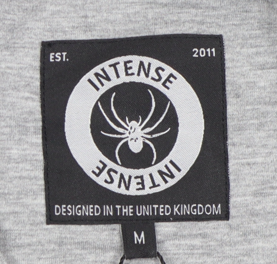 INTENSE Men's Grey Long Sleeve T-Shirt, M, Crew Neck