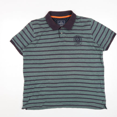 Sublime Apparel Men's XL Grey Striped Polo Shirt
