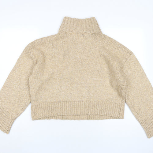 ASOS Design Women Beige High Neck Pullover Jumper S