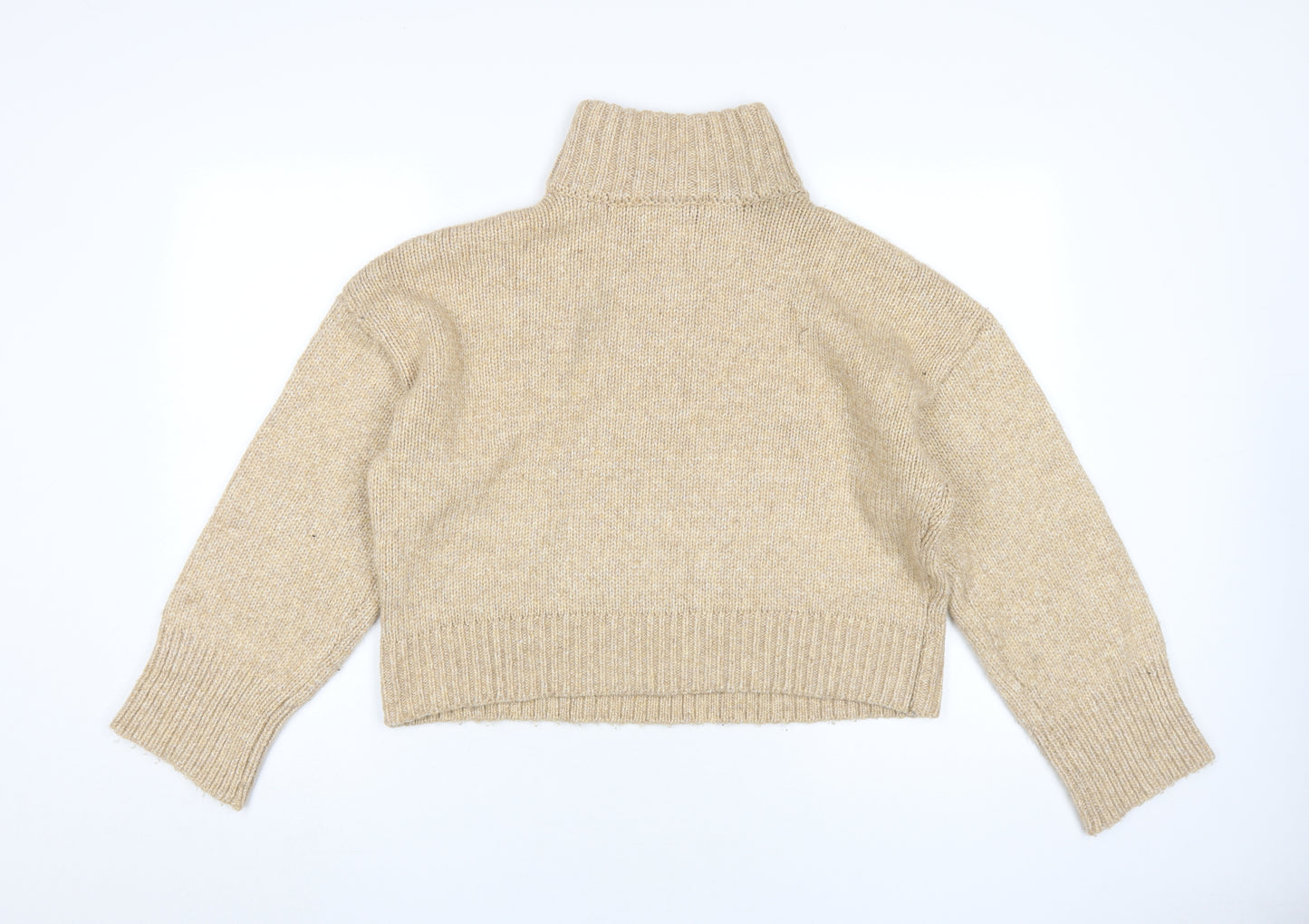 ASOS Design Women Beige High Neck Pullover Jumper S