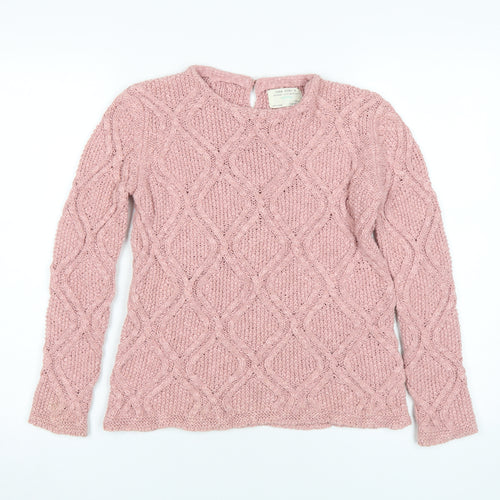 Zara Girls Pink Knit Pullover Jumper 11-12 Years