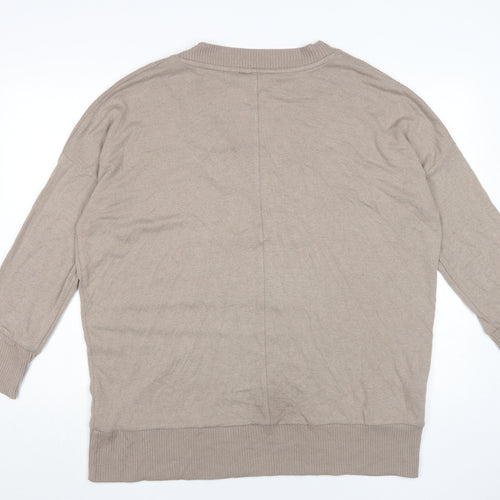 Next Beige V-Neck Pullover Jumper L Unisex Adults