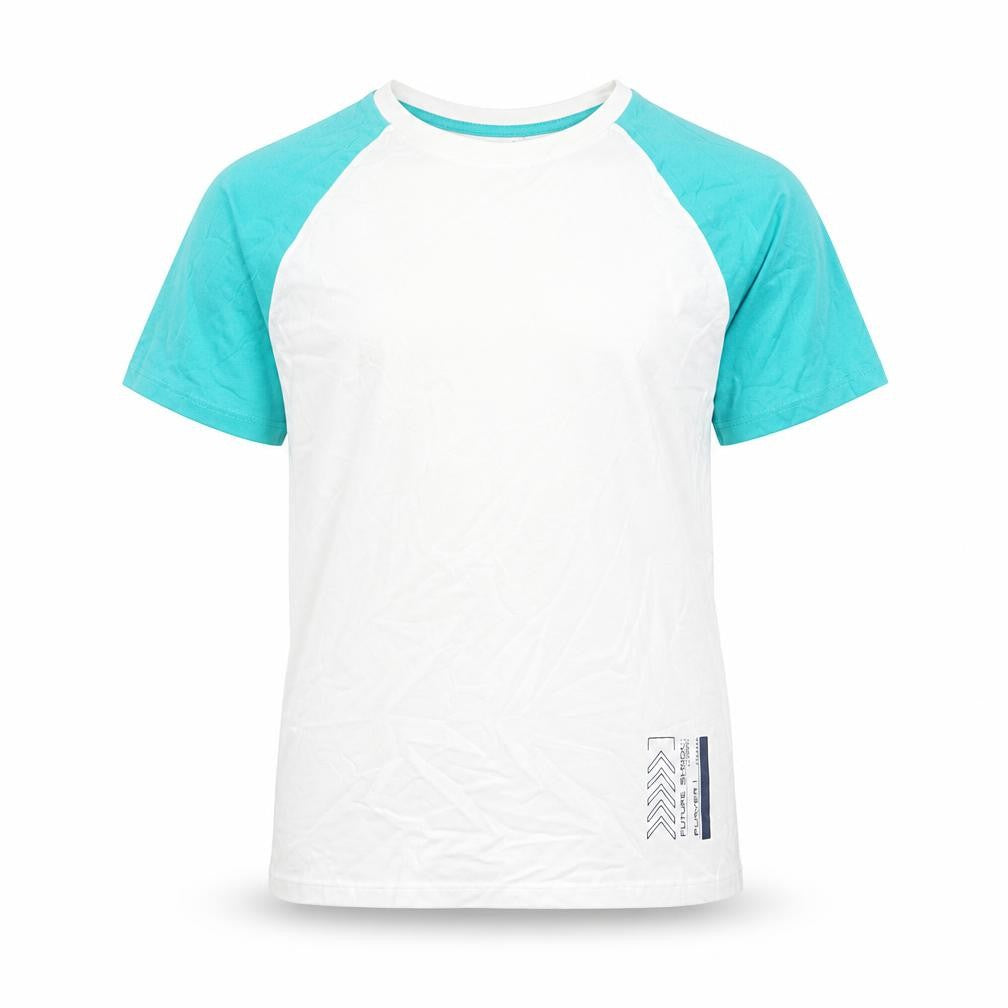 Front view of Marks & Spencer boys’ white blue t-shirt 9-10 years