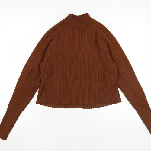 Zara Women’s Brown Mock Neck Cardigan, Size S
