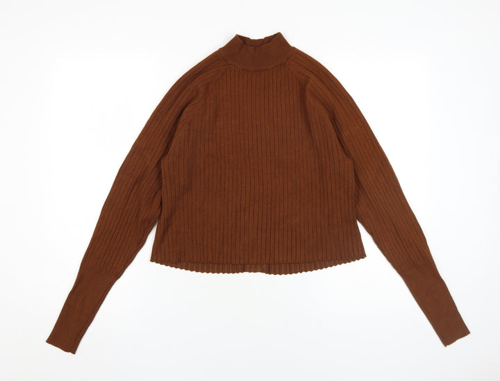 Zara Women’s Brown Mock Neck Cardigan, Size S