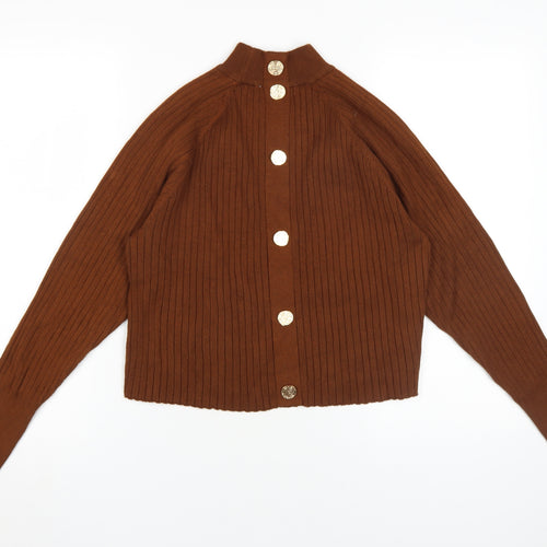 Zara Women’s Brown Mock Neck Cardigan, Size S