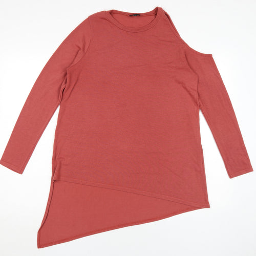River Island Women's Red Asymmetrical T-Shirt Size 10
