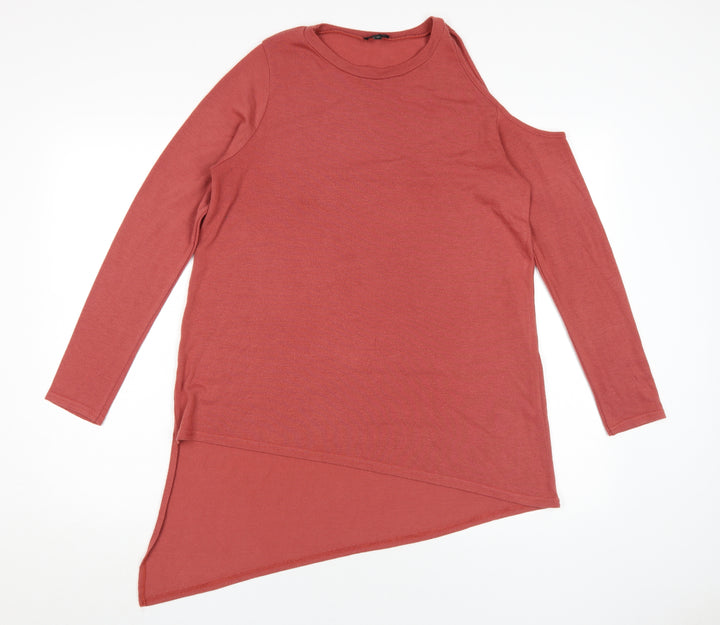 River Island Women's Red Asymmetrical T-Shirt Size 10